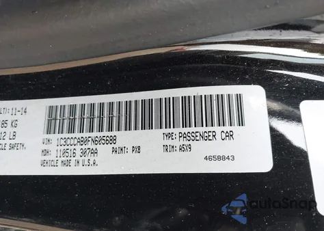 2015 Chrysler 200 Limited from USA, damaged, VIN 1C3CCCAB0FN605688